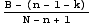 (B - (n - 1 - k))/(N - n + 1)
