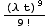 (λ t)^9/9 !