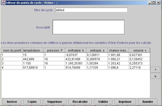 Saisie directe des points dans l'éditeur de cycles