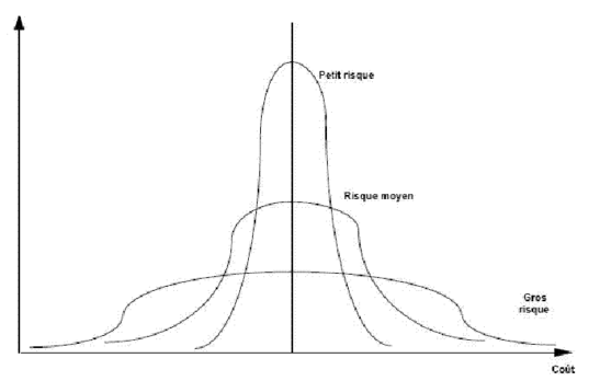 Figure 3 : Evolution probabilité/Coût en fonction de l'ampleur du risque.