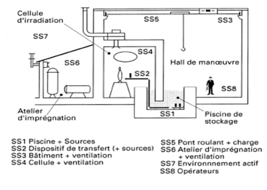 Figure 44 : Schéma de l'installation nucléaire de base d'irradiation d'œuvres d'art