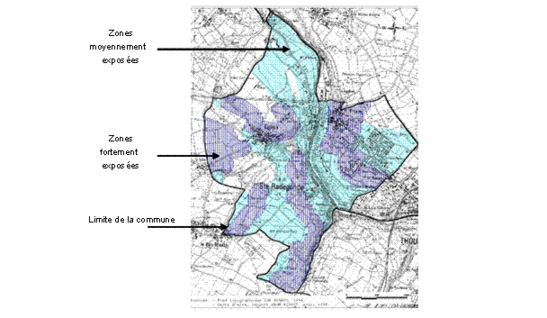 Figure E10 : Plan de zonage réglementaire d'une commune des Deux-Sèvres (BRGM)