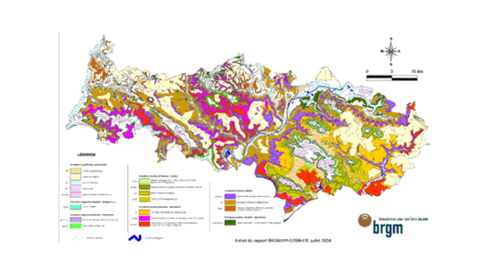 Figure E4 : Carte de synthèse des formations marno-argileuses du département Val d'Oise