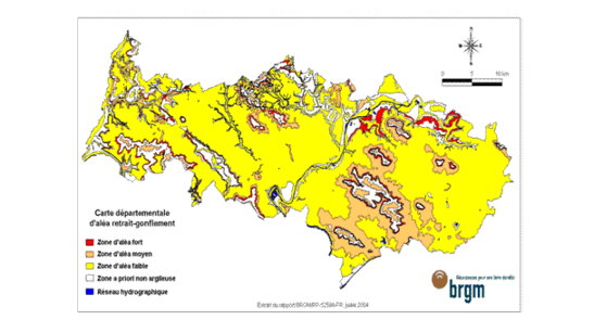 Figure E8 : Carte d'aléa retrait-gonflement du département Val-d'Oise