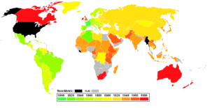 Chronologie de la métrification dans le monde