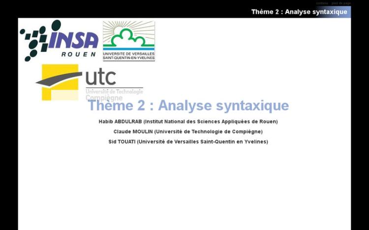 Accédez à la ressource pédagogique Analyse syntaxique (Compilation : théorie, techniques et outils)