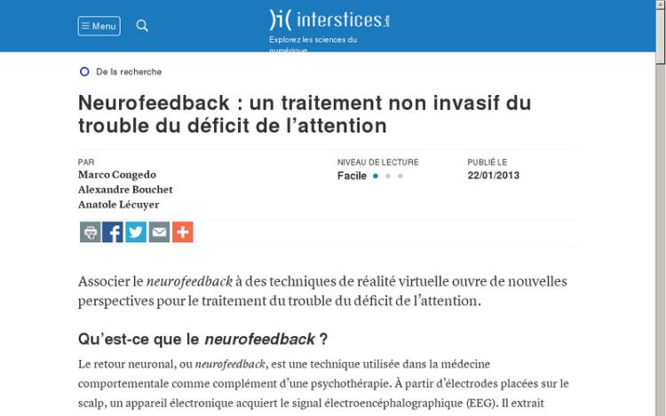 Accédez à la ressource pédagogique Neurofeedback : un traitement non invasif du trouble du déficit de l’attention