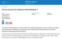 Accédez à la ressource pédagogique Où se trouve la science informatique ?