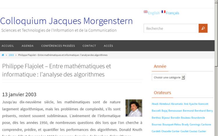 Accédez à la ressource pédagogique Entre mathématiques et informatique : l'analyse des algorithmes (série : Colloquium Jacques Morgenstern)