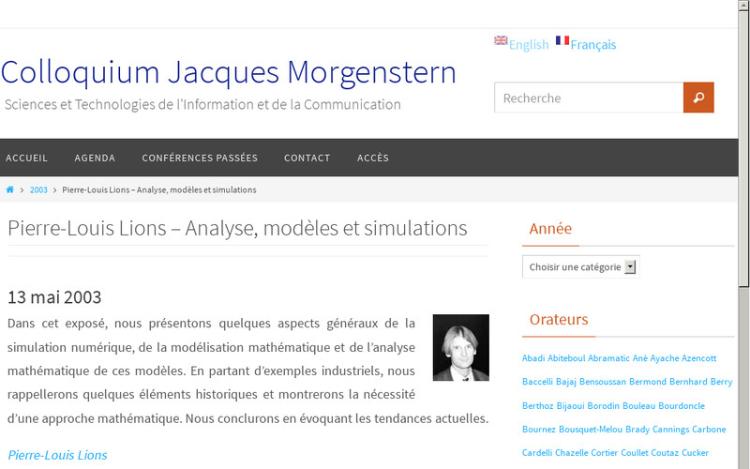 Accédez à la ressource pédagogique Analyse mathématique, modèles et simulations numériques (série : Colloquium Jacques Morgenstern)