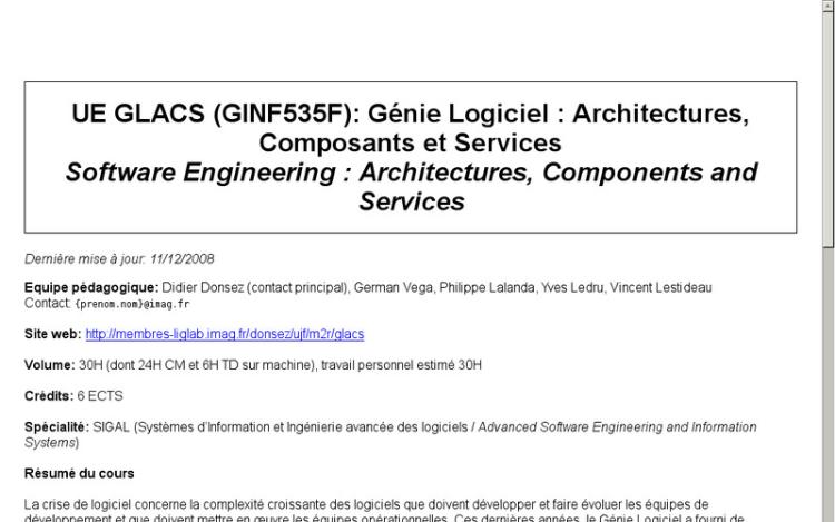 Accédez à la ressource pédagogique Génie Logiciel : architectures, Composants et Services