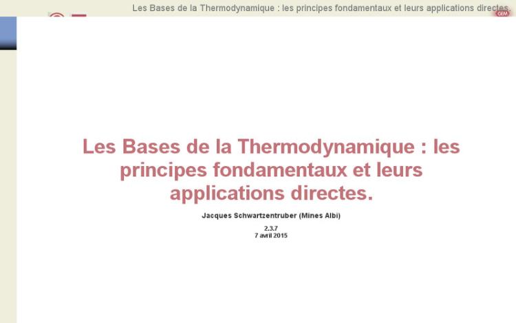 Accédez à la ressource pédagogique Les Bases de la Thermodynamique : les principes fondamentaux et leurs applications directes