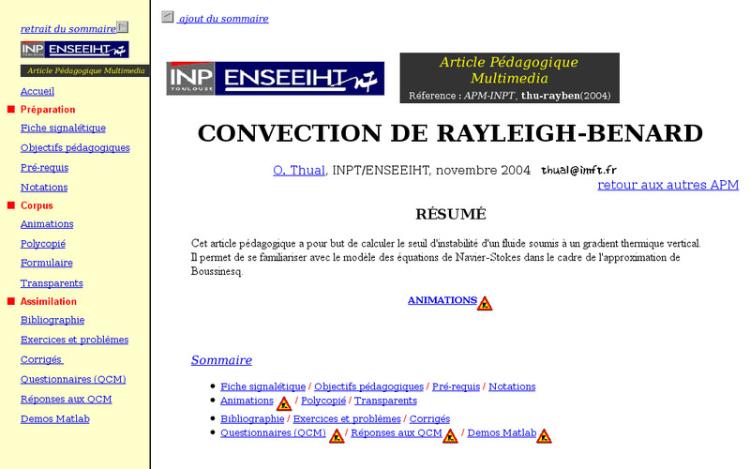 Accédez à la ressource pédagogique Convection de Rayleigh-Benard (Ondes et instabilités)
