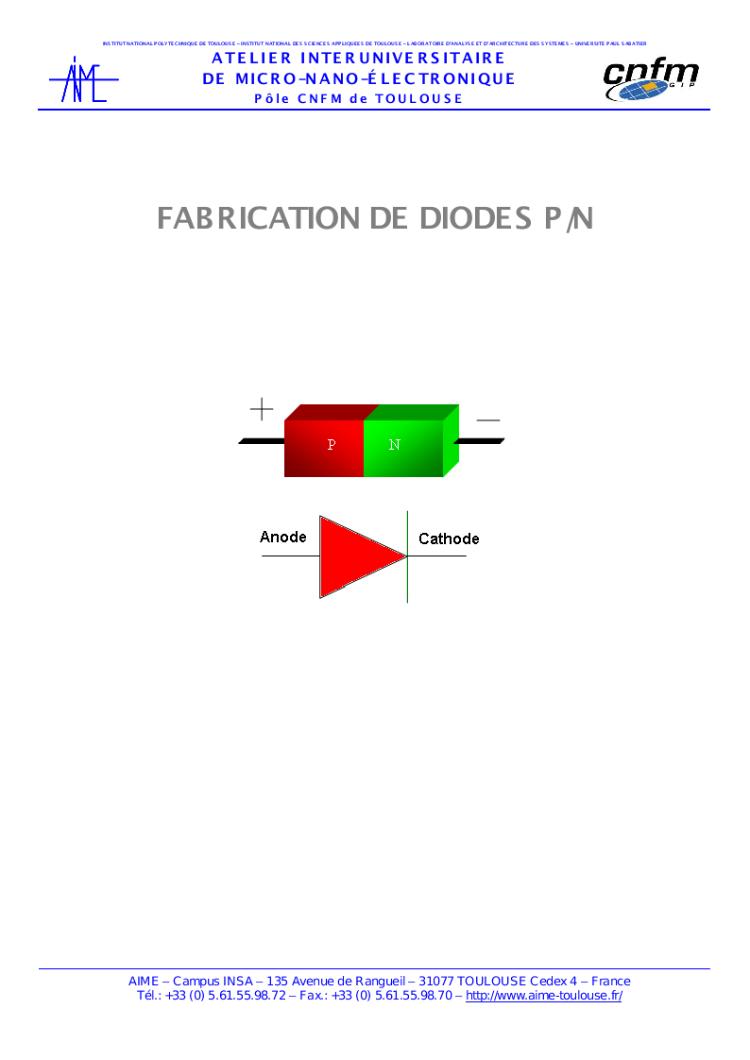 Accédez à la ressource pédagogique Fabrication de diode P/N