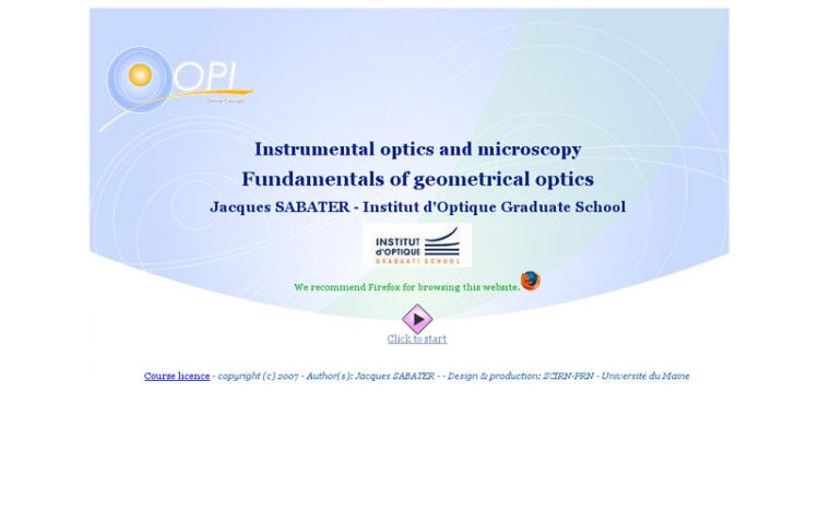 Accédez à la ressource pédagogique Fundamentals of geometrical optics. (Optique Pour l'Ingénieur : Optique instrumentale, microscopie)