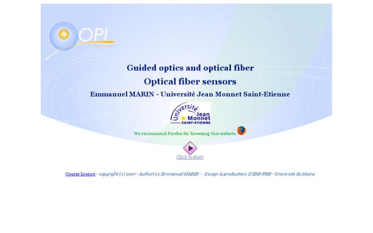 Accédez à la ressource pédagogique Optical fibers sensors. (Optique Pour l'Ingénieur : Optique guidée et fibres optiques)