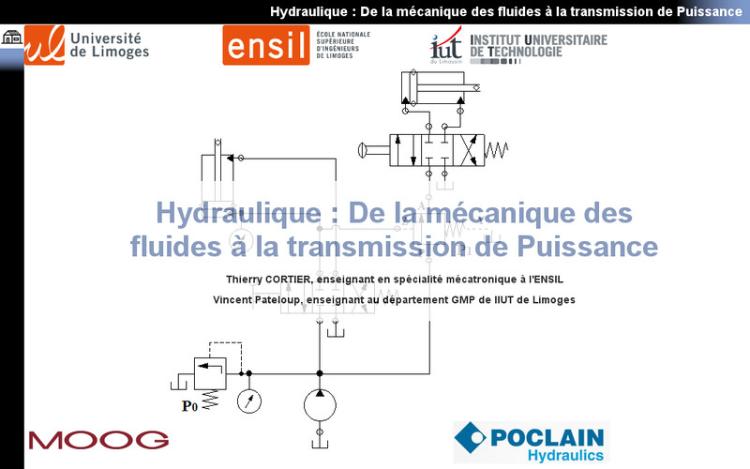 Accédez à la ressource pédagogique Hydraulique Industrielle de la mécanique des fluides à la transmission de puissance