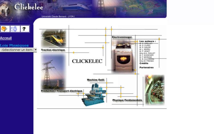 Accédez à la ressource pédagogique Clickelec : didacticiel multimédia d'apprentissage du génie électrique