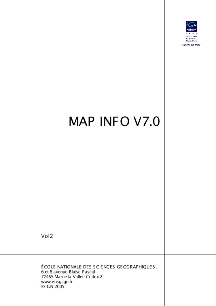 Accédez à la ressource pédagogique Map Info version 7.0 (livret 2)