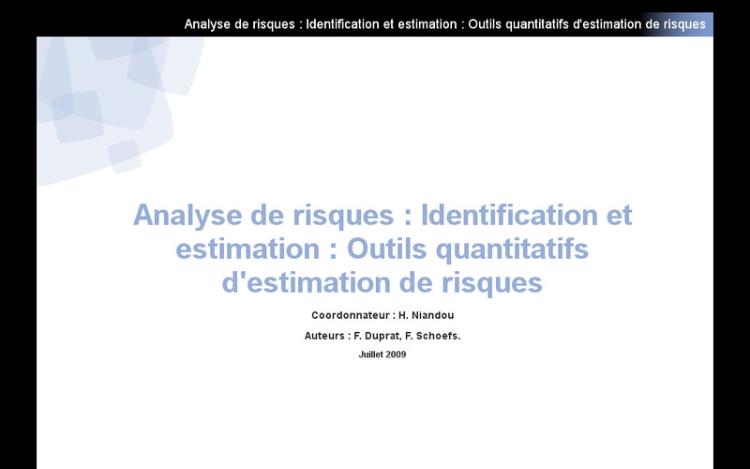 Accédez à la ressource pédagogique Analyse de risques : identification et estimation, partie 2 (Cyberrisques : cyber ingénierie des risques en génie civil) 