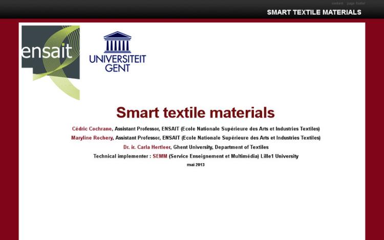 Accédez à la ressource pédagogique Smart textile materials (INNOV’TEX)