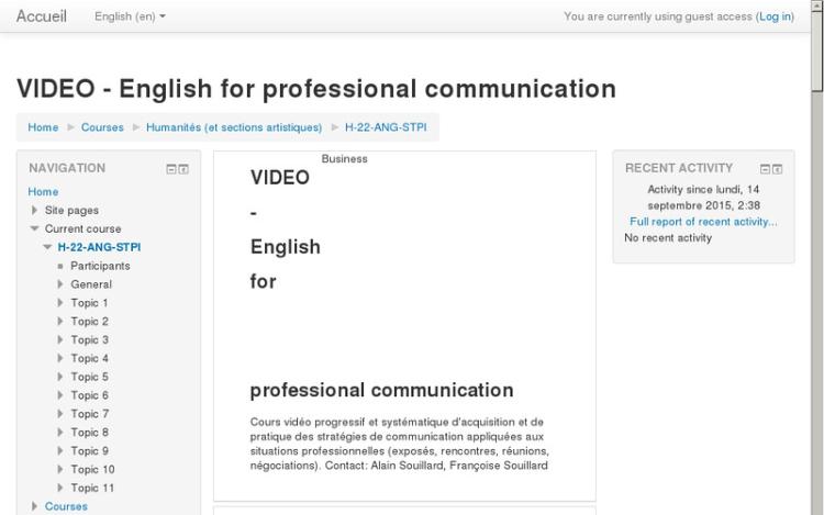 Accédez à la ressource pédagogique English for professional communication